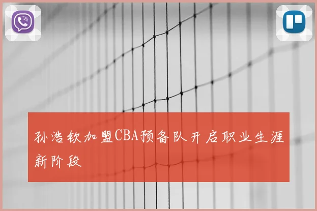 孙浩钦加盟CBA预备队开启职业生涯新阶段