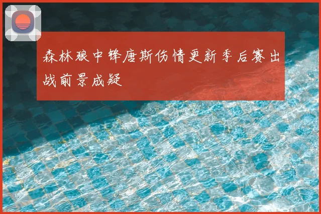 森林狼中锋唐斯伤情更新季后赛出战前景成疑